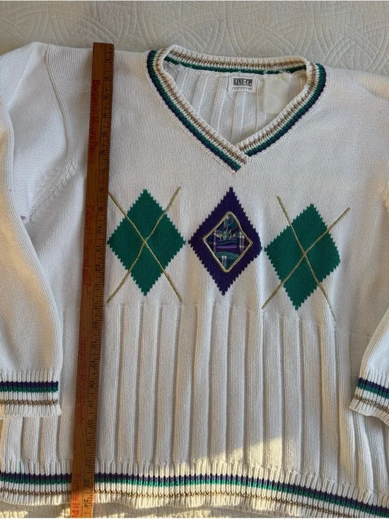 Vintage Golf Sweater with Argyle Large* - Picture 5 of 8